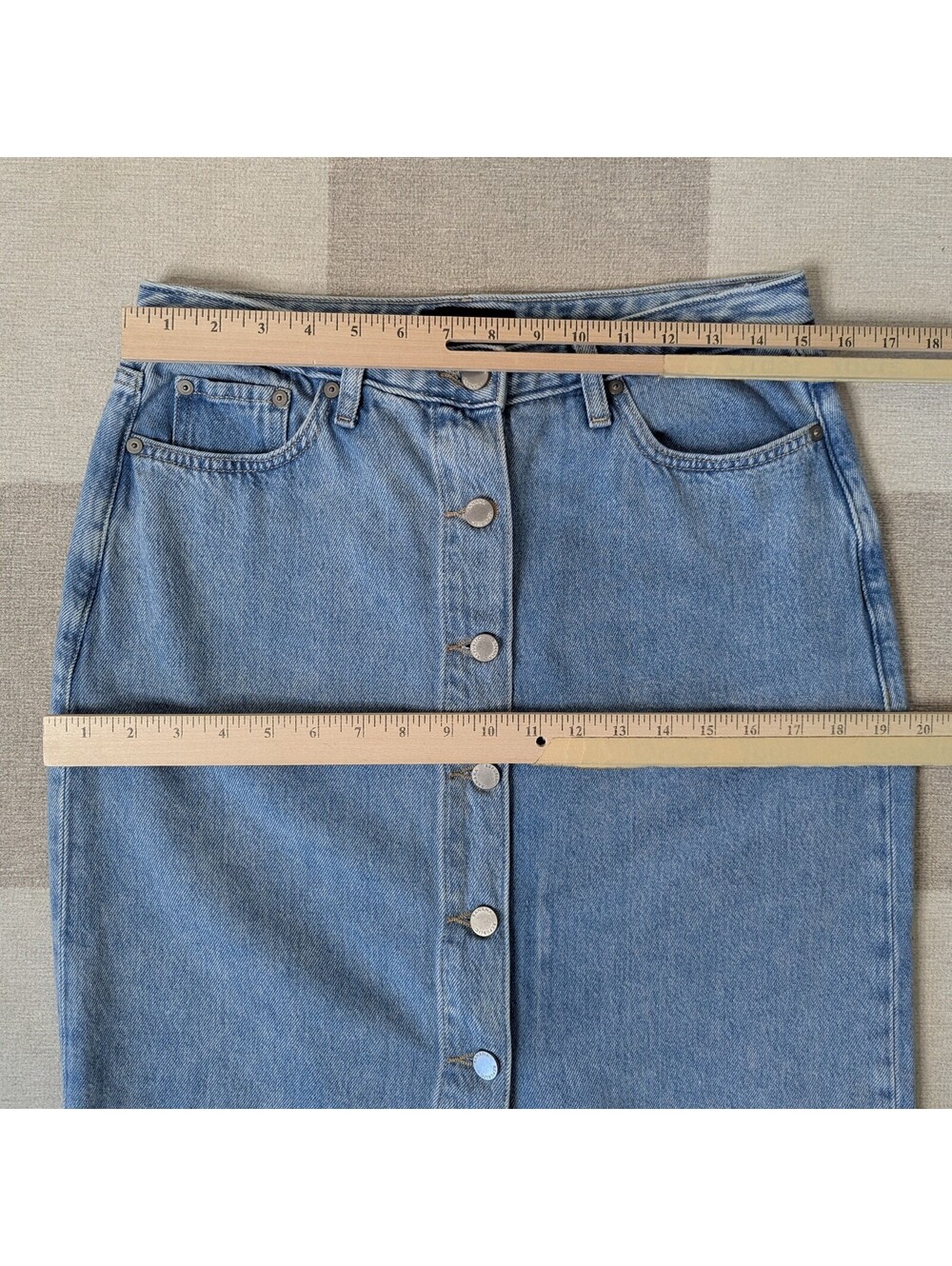 Banana Republic button front denim midi skirt - Tall/Long length - Picture 4 of 7